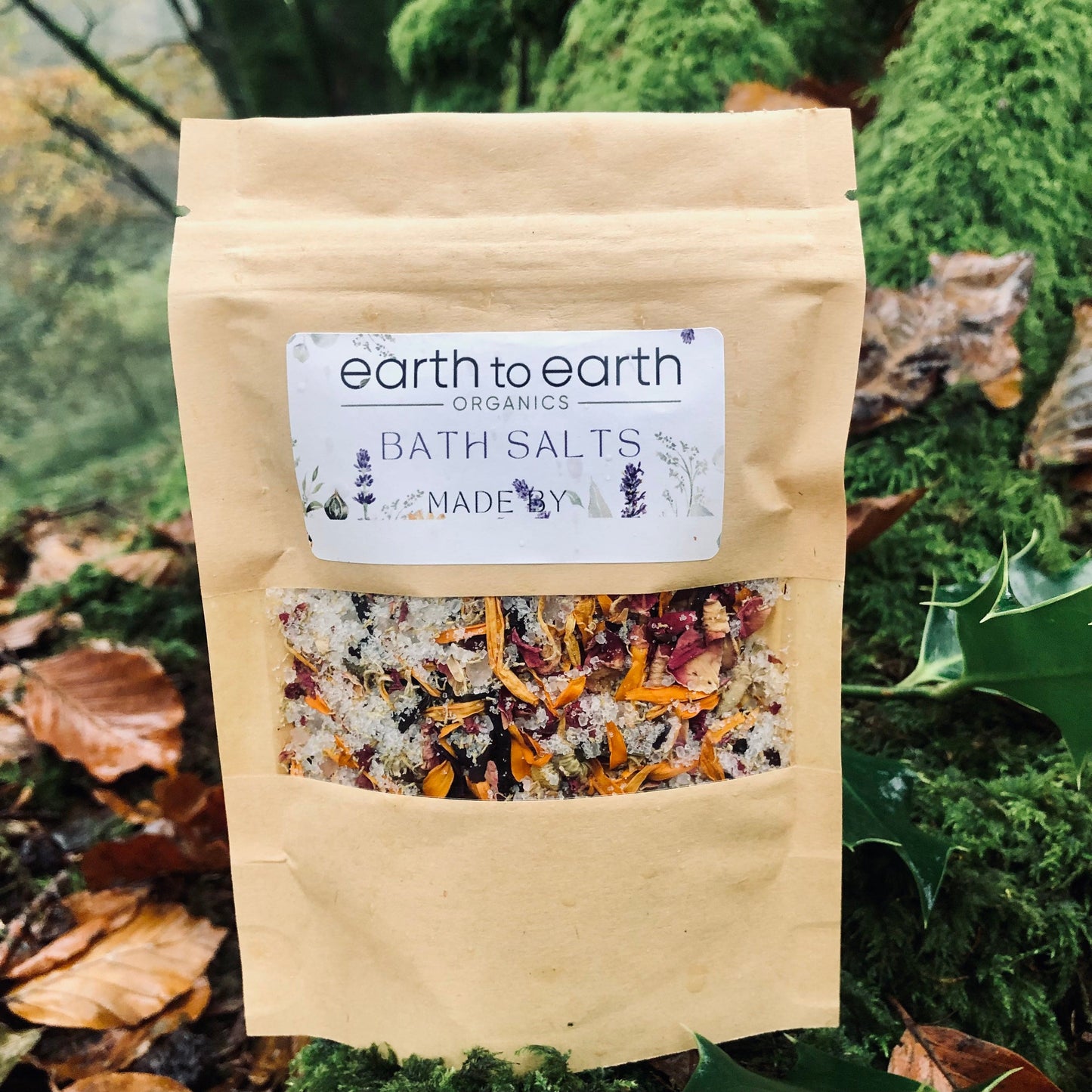 Halen Bath gyda Blodau Sych 500g (Rhosyn Melys)