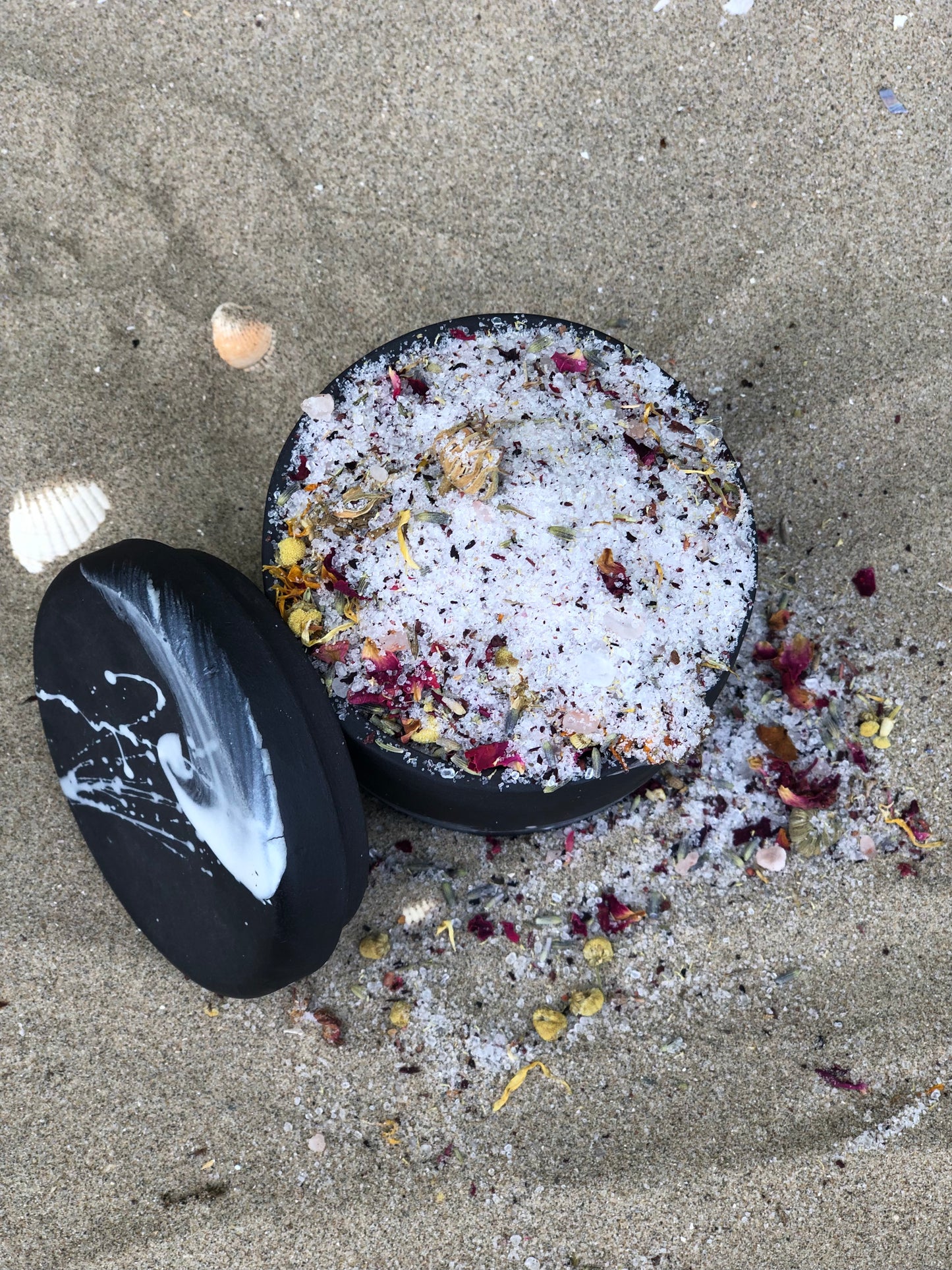 Organic Bath Salts Set with Natural Dried Flowers