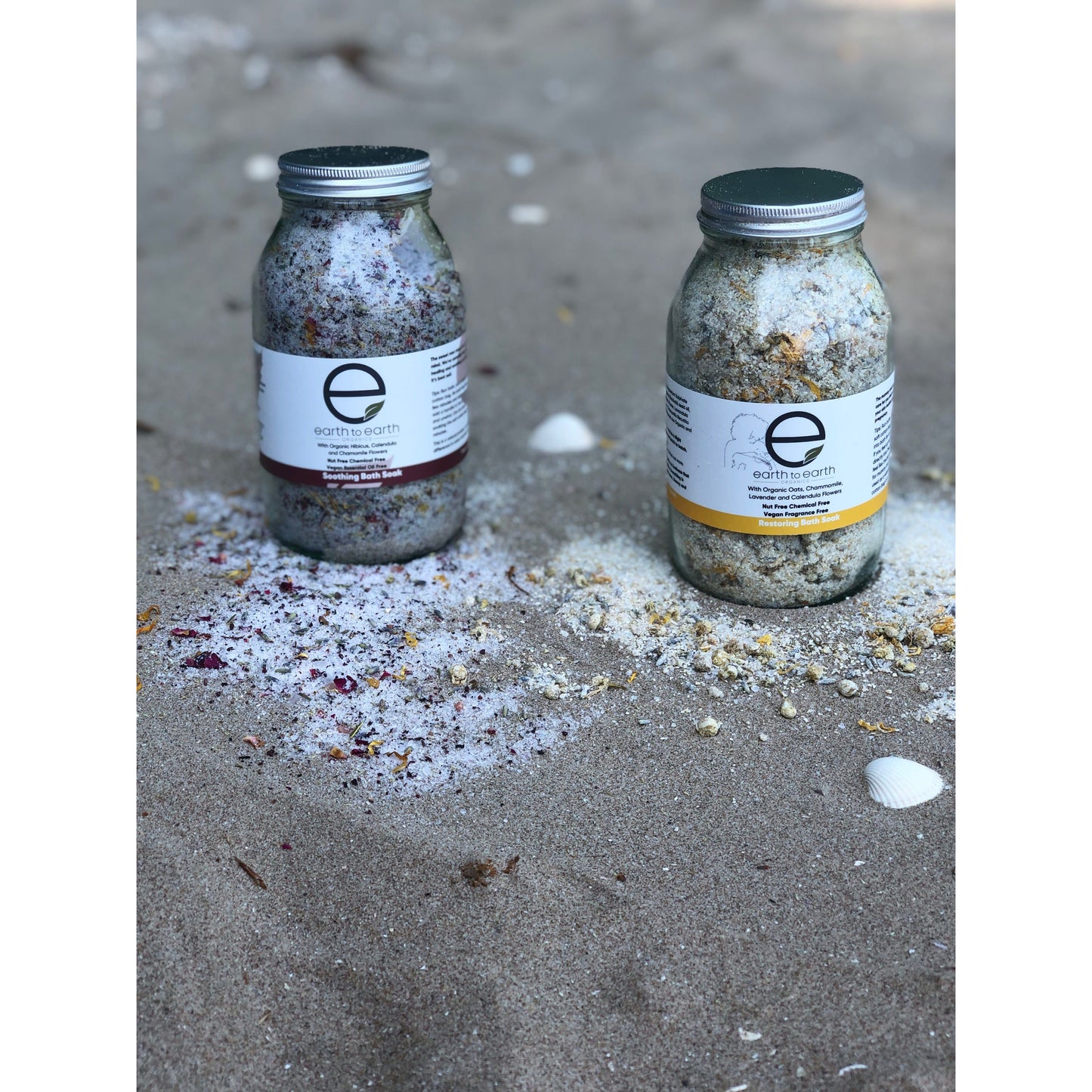 Organic Bath Salts Set with Natural Dried Flowers