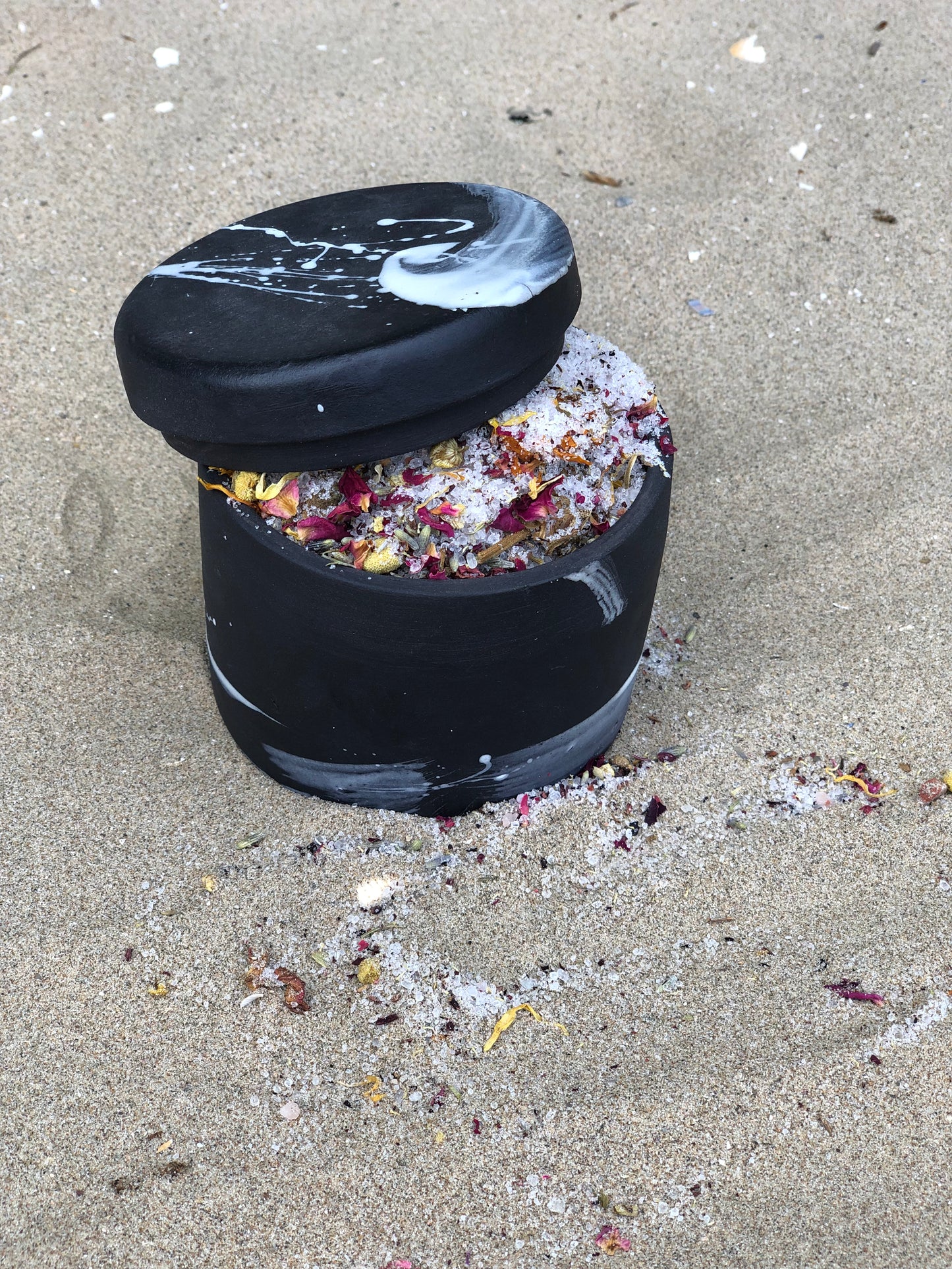 Organic Bath Salts Set with Natural Dried Flowers