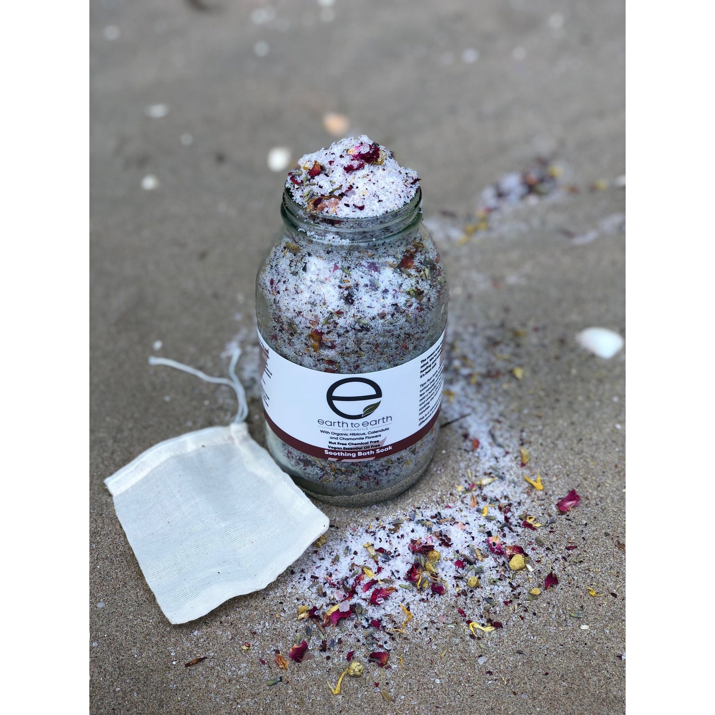 Organic Bath Salts Set with Natural Dried Flowers