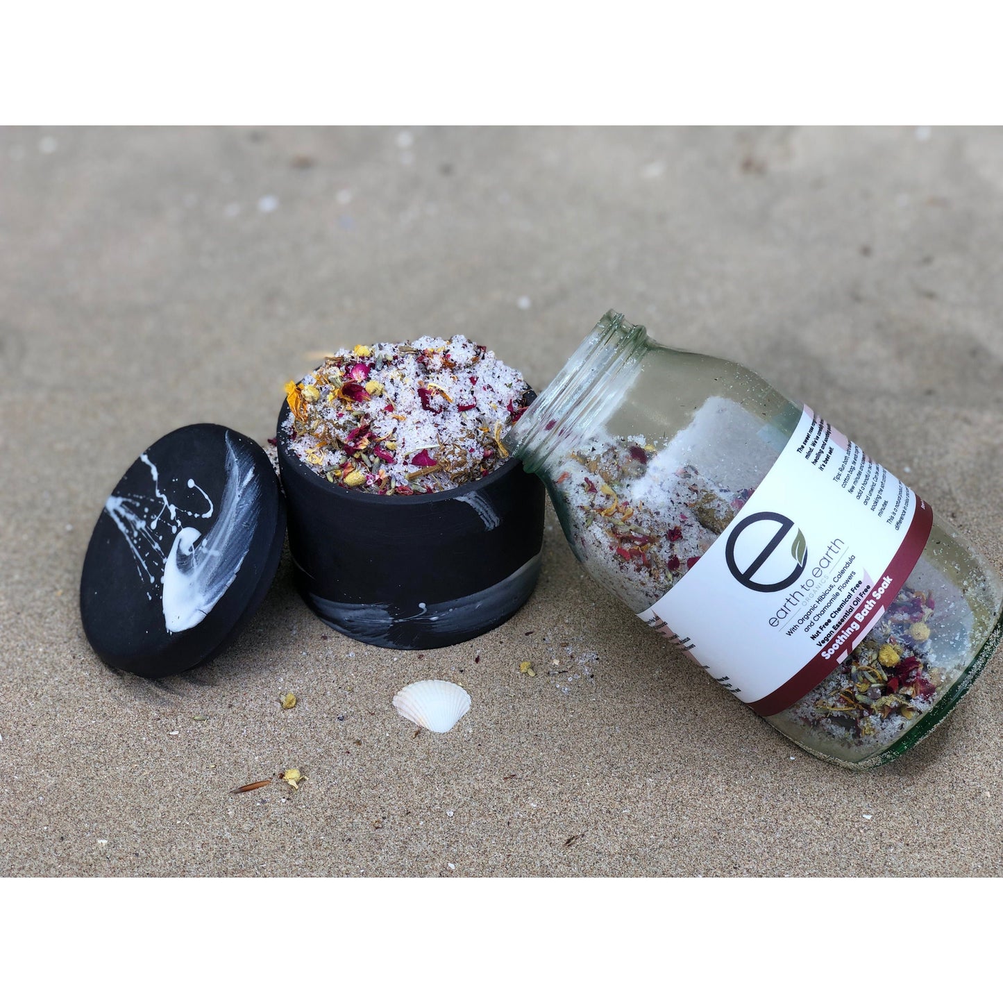 Organic Bath Salts Set with Natural Dried Flowers